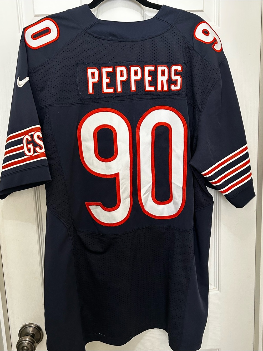 NFL Navy Peppers #90 Football Jersey with White & Red Trim